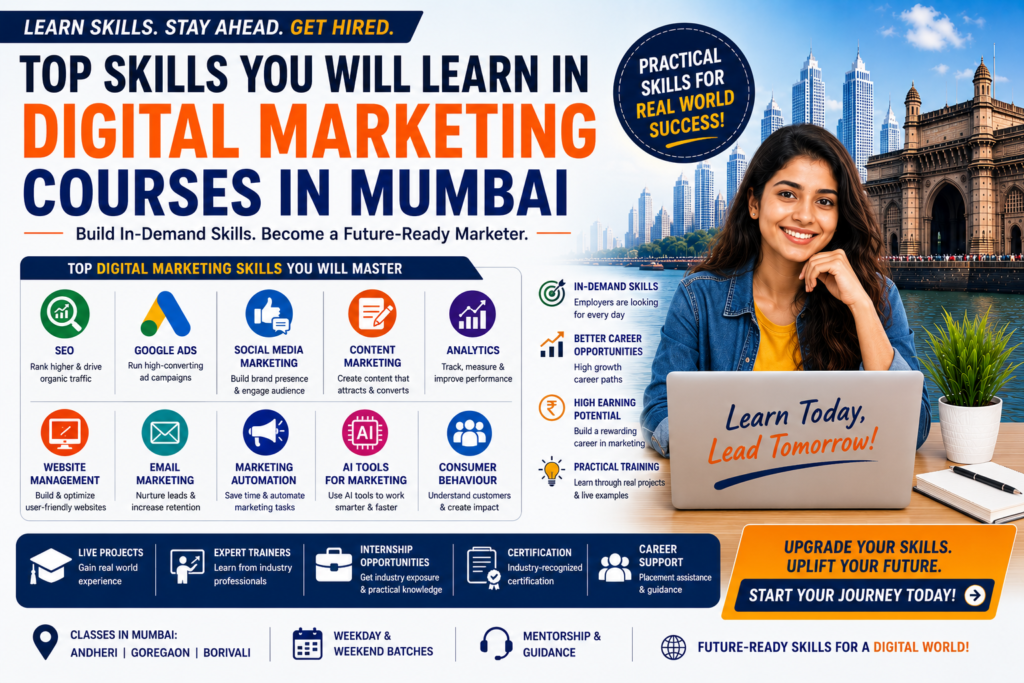 Top Skills You Will Learn in Digital Marketing Courses in Mumbai That Employers Actually Need